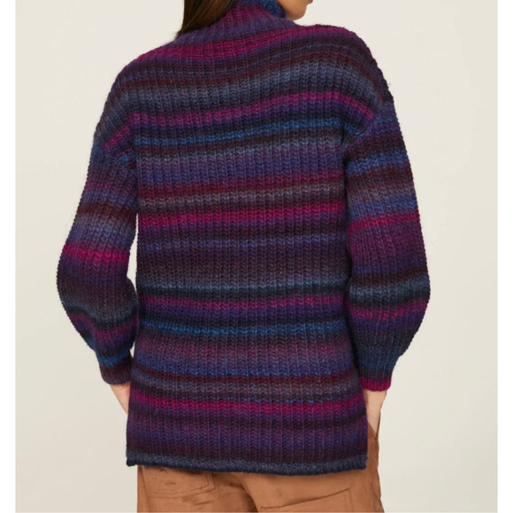 Hatch Maternity Women's Turtleneck Chunky Wool Blend Sweater Size 2 / 8 Purple - Picture 6 of 15